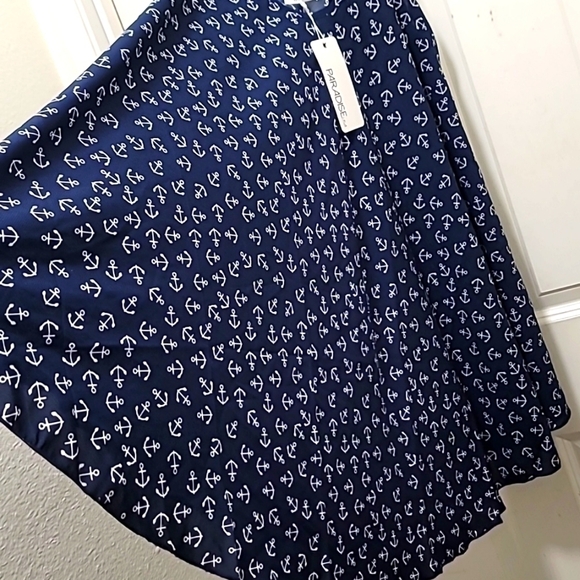 PARADISE USA SLITHER AWAY SWIN COVER UP PULLOVER DRESS IN BLUE/WHITE SZ L - Picture 6 of 7